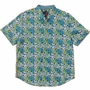Robert Graham Hannah Aliens Robots Short Sleeve Button Shirt XL New Without Tags